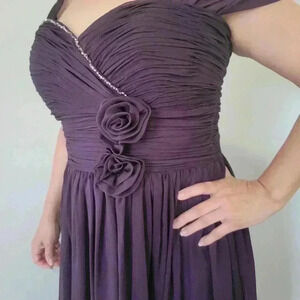 PURPLE GOWN poly usa wedding guest dress